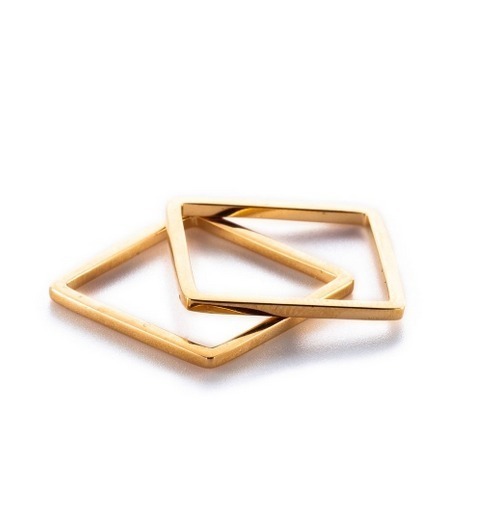 SQUARE BADN RING GOLD by boe